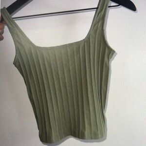 Cotton On Green Ribbed Camisole Sleeveless Top